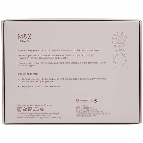 M&S Collection Pure Mulberry Silk Hair Wrap, Charcoal