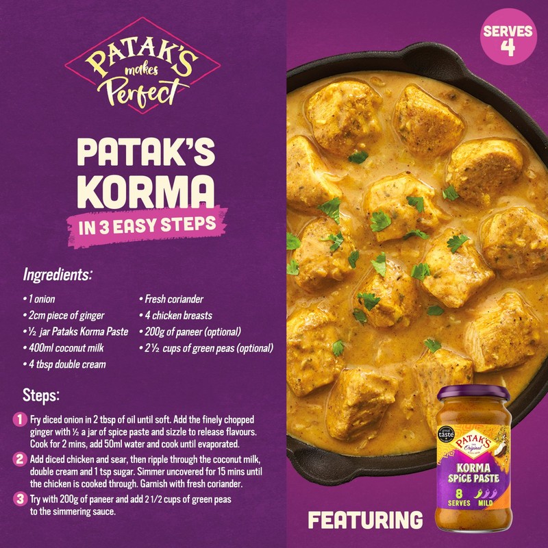 Patak's Korma Spice Paste - Ocado