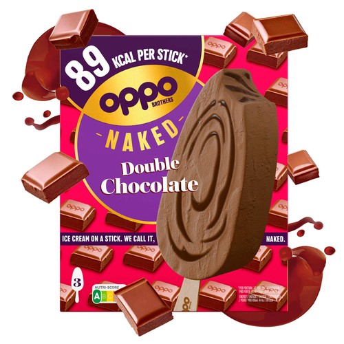 Oppo Naked Double Chocolate Low Calorie Ice Cream Sticks