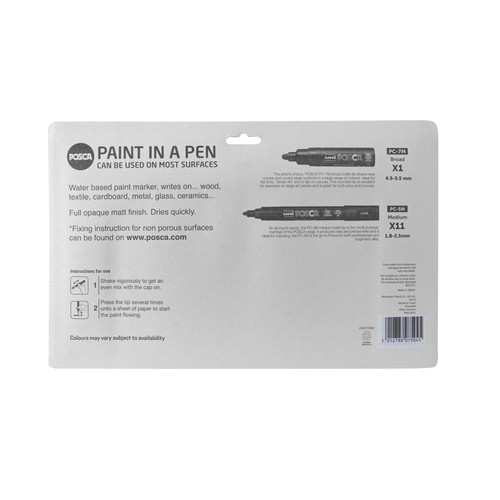 Posca 12pc Assorted Paint Marker Pale Colours Set