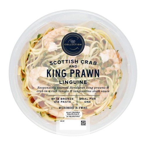 M&S Collection Scottish Crab & Prawn Linguine Serves 1
