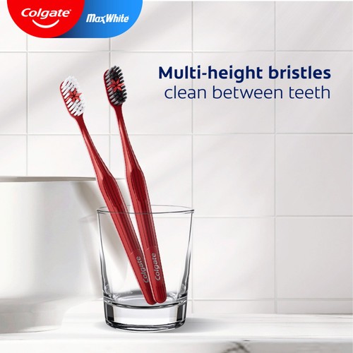 Colgate Max White Teeth Whitening Medium Manual Toothbrush