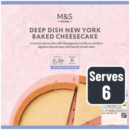 M&S Deep Dish New York Baked Cheesecake Frozen