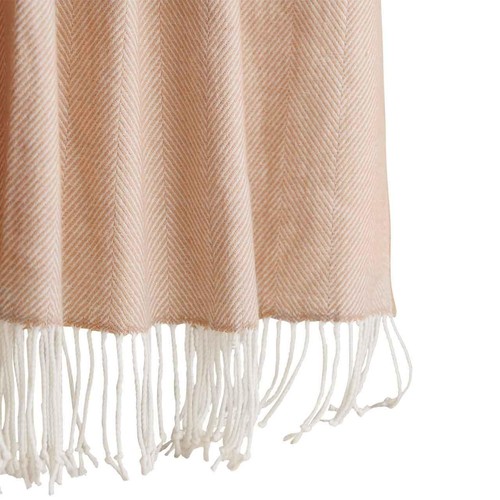 M&S Herringbone Throw, One Size, Neutral