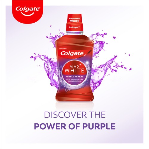 Colgate Max White Purple Reveal Teeth Whitening Mouthwash Alcohol Free