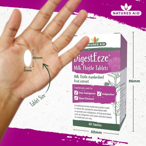 Natures Aid DigestEze Milk Thistle Over-Indulgence Relief Tablets 