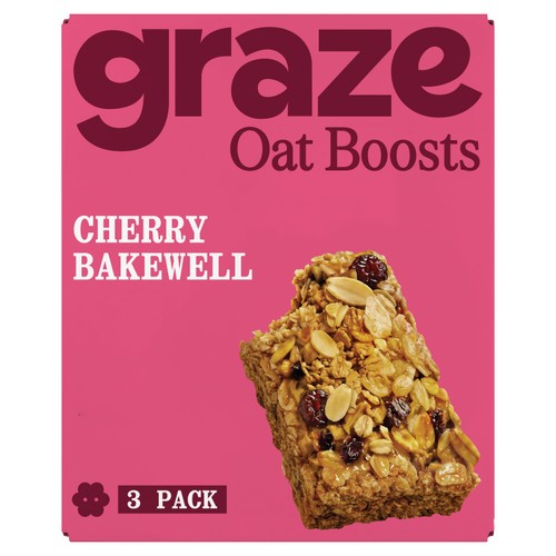 Graze Cherry Bakewell Oat Boosts Flapjack Snack