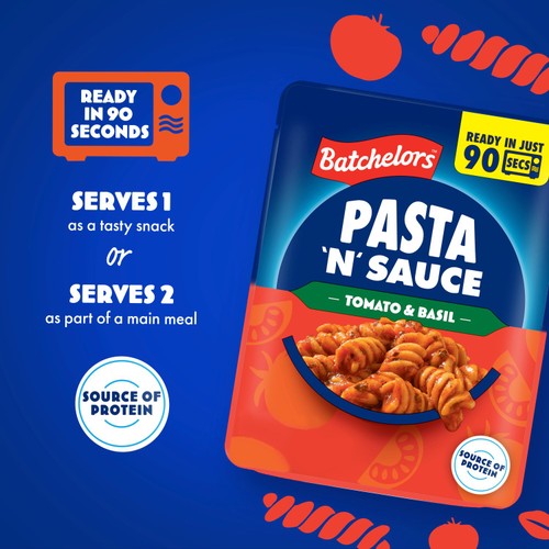 Batchelors Pasta N Sauce Microwave Ready Meal Tomato and Basil Pasta