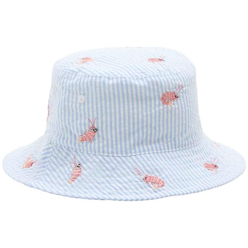 M&S Baby Coastal Shrimp Stripe Bucket Hat, 18-36 Months, Blue