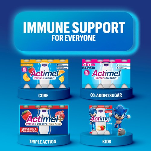 Actimel Strawberry Fat Free Immune Support Yoghurt Drink Multipack