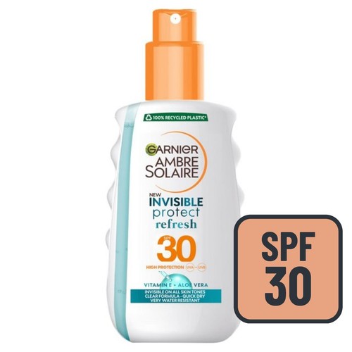 Garnier Ambre Solaire Invisible Protect SPF 30 Refresh Sun Cream Spray