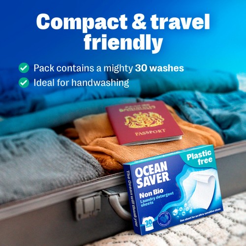 OceanSaver Plastic Free Non-Bio Laundry Detergent Sheets