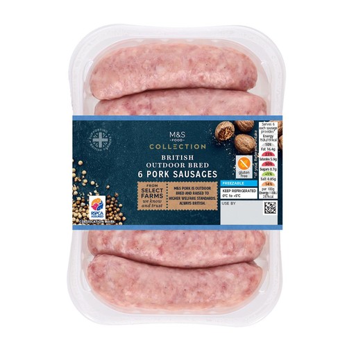 M&S Collection British 6 Pork Sausages