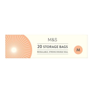 M&S 20 Medium Resealable Storage Bags