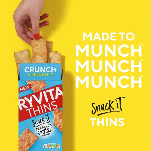 Ryvita Snack It Thins Sea Salt & Cider Vinegar Flatbread Snacks