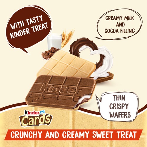 Kinder Cards Cocoa & Milk Biscuits Wafers Multipack