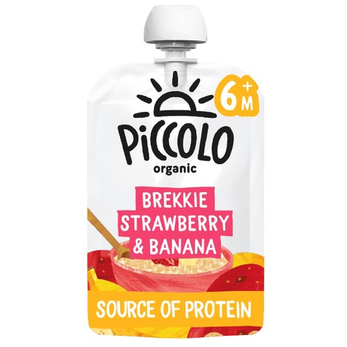 Piccolo Brekkie Strawberry & Banana Organic Baby Food Pouch 6mths+