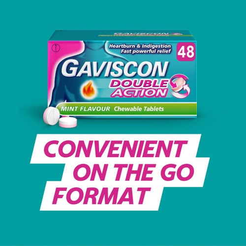 Gaviscon Double Action Tabs Heartburn Indigestion Mint