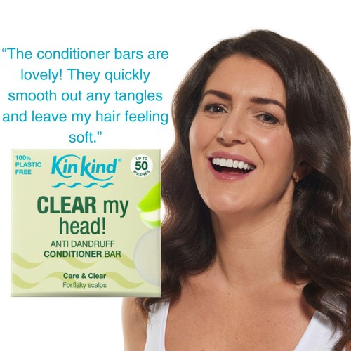 KinKind CLEAR My Head! Anti Dandruff Solid Conditioner Bar for Flaky Scalp
