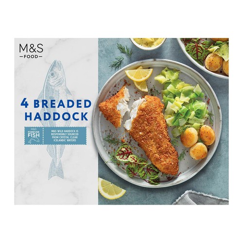 M&S 4 Breaded Haddock Fillets Frozen
