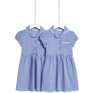 Girls Cotton Rich School Dresses, 2 Pack, 9-10 Years, Royal Blue