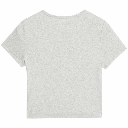 M&S Ribbed T-Shirt, 8-9 Years, Grey Marl