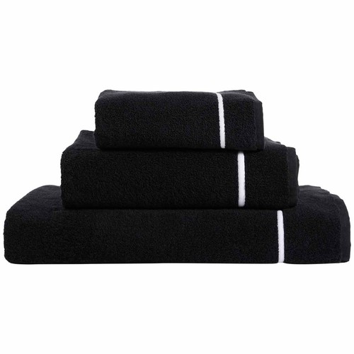 M&S X Kelly Hoppen Beretta Stitch Hand Towel, Black/White