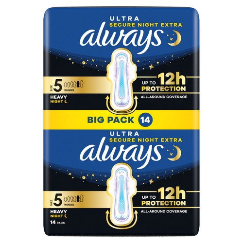 Always Ultra Sanitary Towels Secure Night Extra (Size 5) 