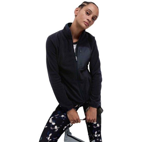 M&S Womens Goodmove Thermal Zip Up Funnel Neck Fleece, 10, Navy