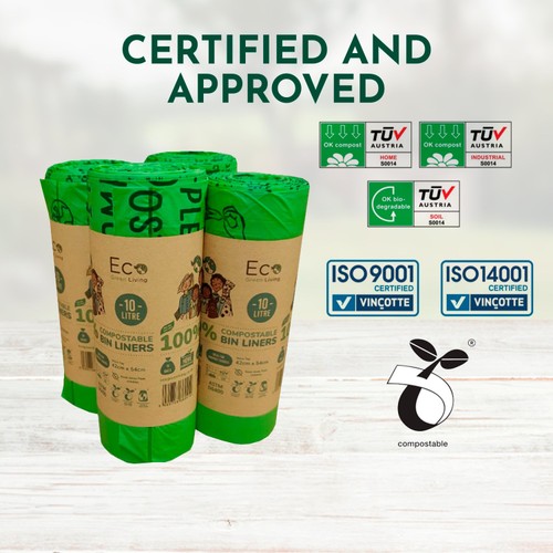 Eco Green Living Certified Compostable 10L Caddy Bags