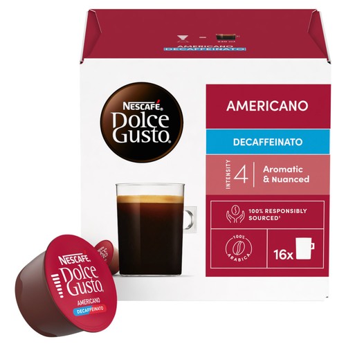 Nescafe Dolce Gusto Americano Decaffeinato Coffee Pods (16 Servings)