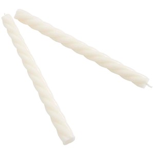 Collection Set of 2 Twisted Dinner Candles White
