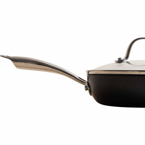 M&S Aluminium 20cm Non Stick Pro Egg Poacher, Black