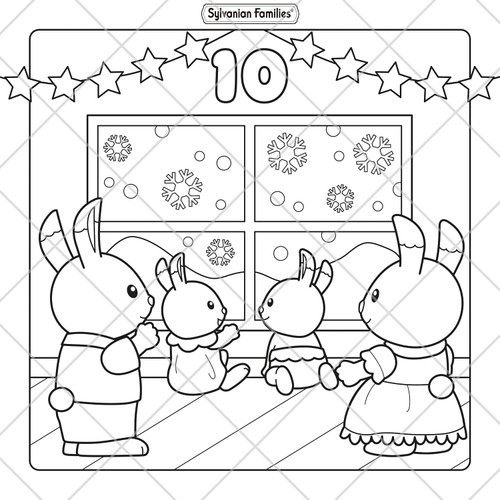Sylvanian Families Cosy Christmas Adorable Advent Calendar Colouring