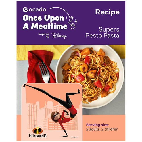 Disney's Incredibles-Themed Stretchy Red Spaghetti Recipe Card