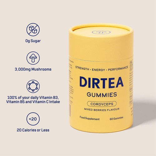 DIRTEA Cordyceps Mushroom Gummies - Mixed Berries
