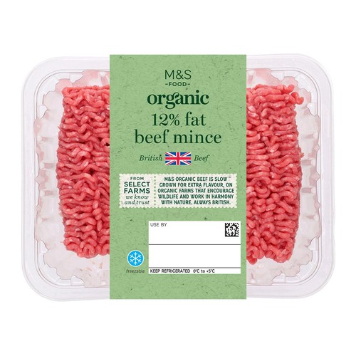 M&S Select Farms Organic British Beef Mince 12% Fat
