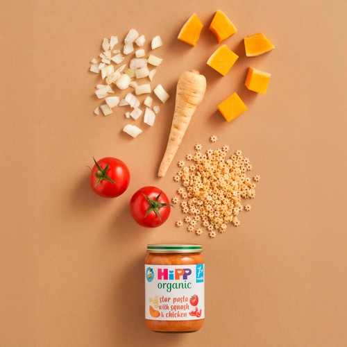HiPP Organic Star pasta with Squash & Chicken Baby Food Jar 7+ Months 