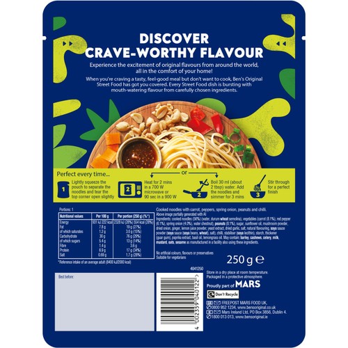Ben's Original Street Food Microwave Noodles Thai Stir Fry Style