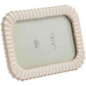 Ceramic Bobble Photo Frame 4x6 inch, Cream
