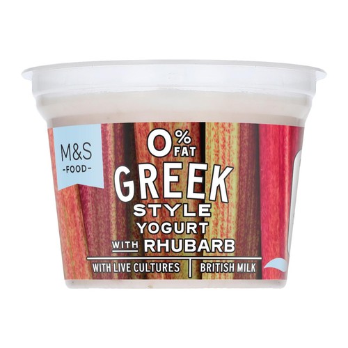 M&S 0% Fat Greek Style Yogurt with Rhubarb