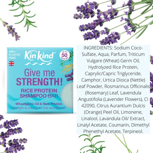 KinKind Give me STRENGTH! Shampoo Bar with Wheatgerm Oil and Rice Protein