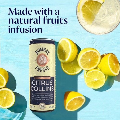 Bombay Citron Presse Citrus Collins Lemon Premix Gin Cocktail