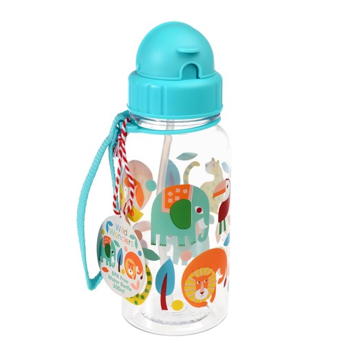 Children's water bottle with straw 500ml, Wild Wonders