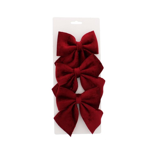 Burgundy Velvet Bows On Backing Card
