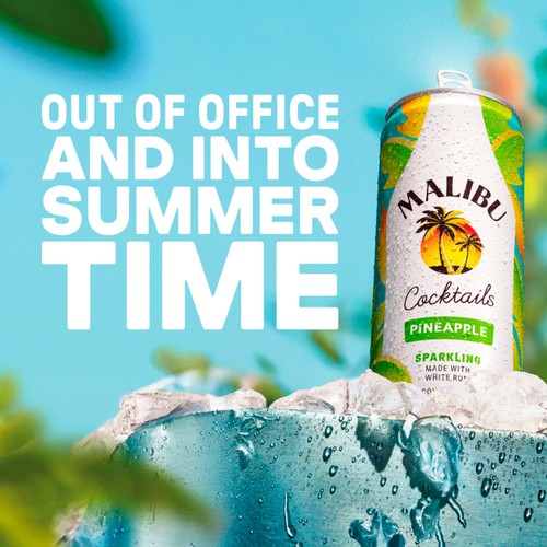 Malibu Coconut Rum & Pineapple Sparkling Cocktail Pre-Mixed Can