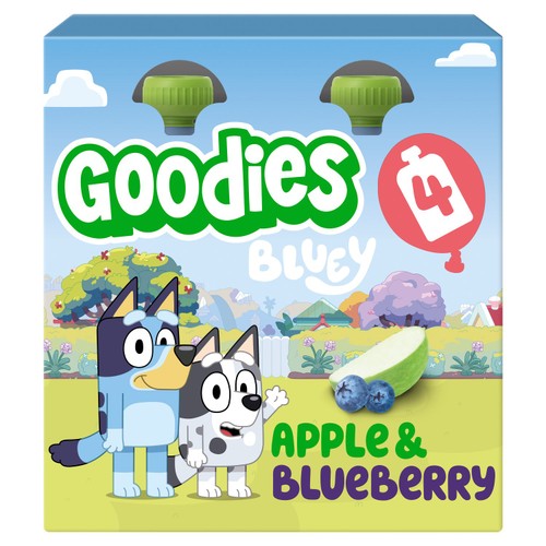 Goodies BLUEY Kids Snack Apple & Blueberry Smoothie Fruit Pouch Multipack