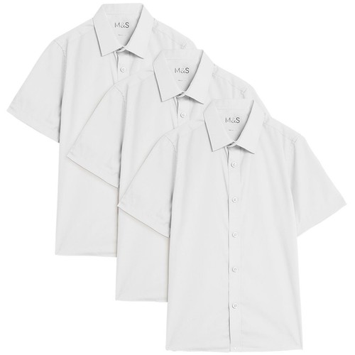 M&S Boys 3 Pack Regular Fit Shirt 3-4 Y