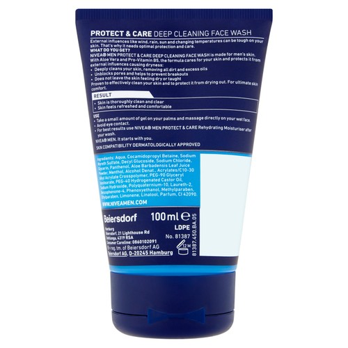 NIVEA MEN Protect & Care Deep Cleaning Face Wash 