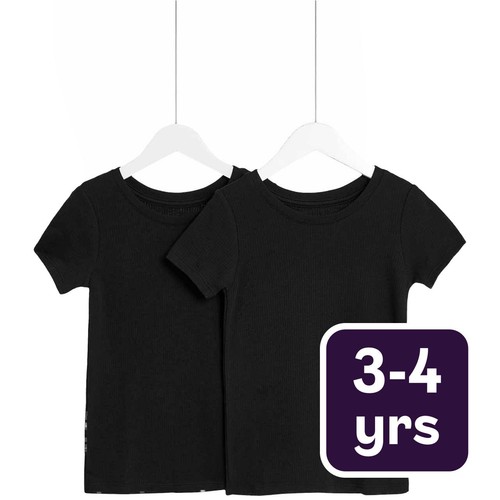 M&S Unisex, Heatgen Thermal Tops, 3-4 Years, Black